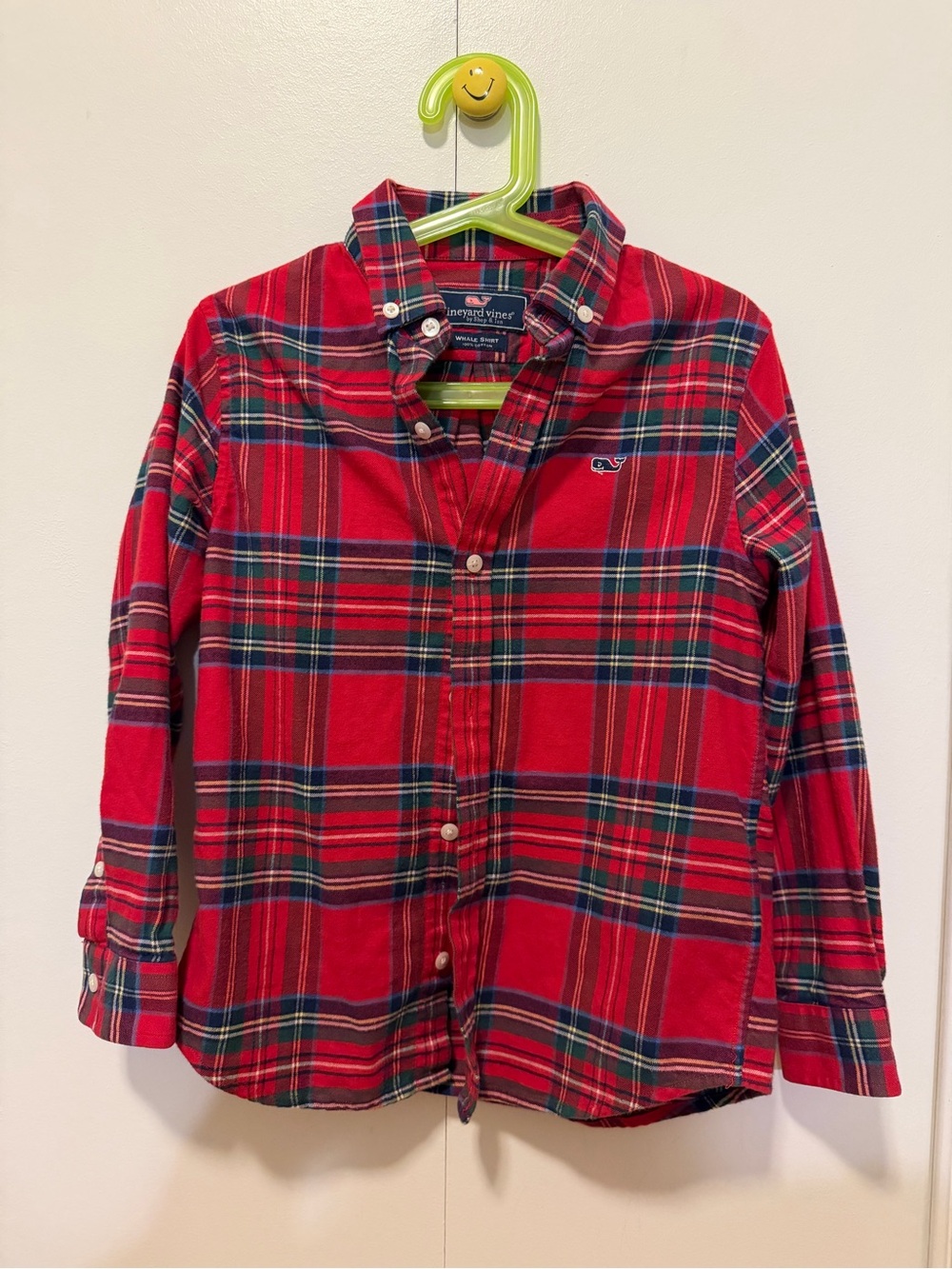 Vineyard Vines Red & Navy Plaid Button-Down Shirt